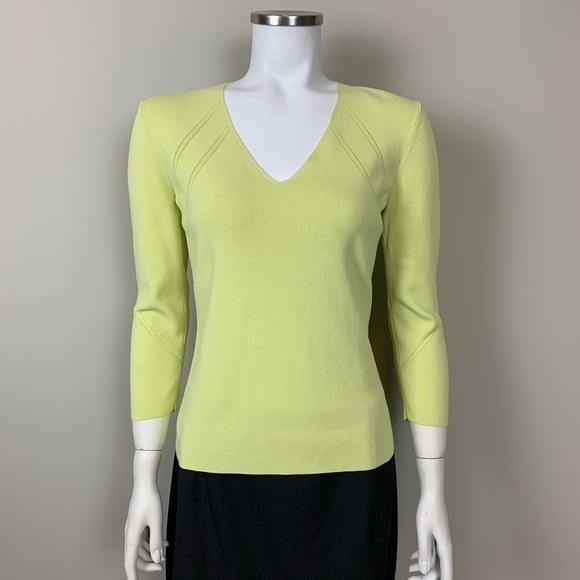 Adrienne Vittadini Celadon V-Neck Sweater M - Picture 8 of 8